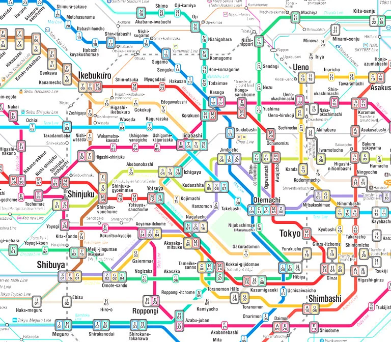 แผนที่รถไฟใต้ดินโตเกียว